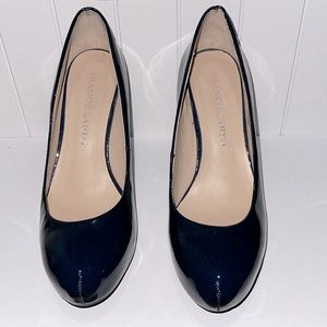 Franco Sarto Navy Blue Patent Leather Platform Pumps